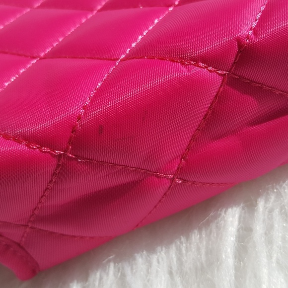 Fuschia Quilted Makeup Bag - Picture 3 of 7